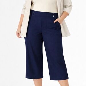 Minimalist JM Collections Rivet Capri Waverly Denim 2X Tummy Control Navy